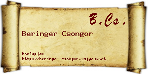 Beringer Csongor névjegykártya